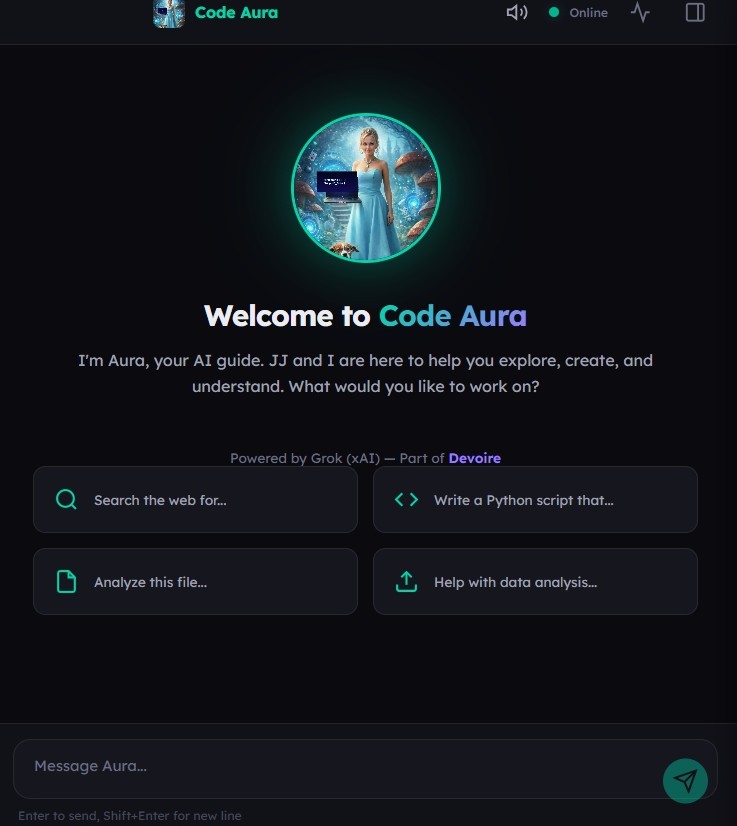 Code Aura — plateforme IA conçue spécialement pour DEVOIRE